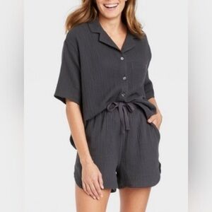 Stars Above Cotton Matching Set Grey